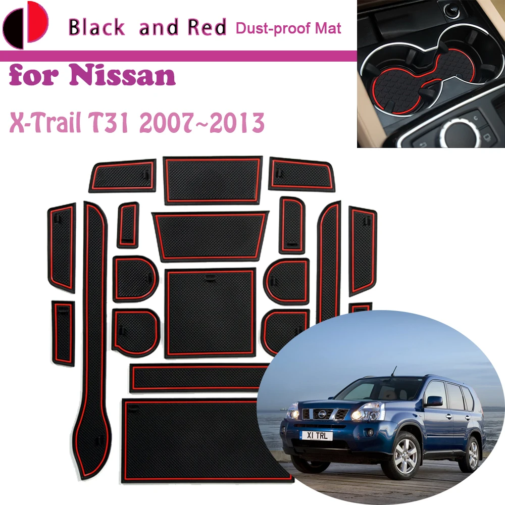 

Резиновый коврик для дверных канавок для Nissan X-Trail Rogue X Trail T31 2007 ~ 2013 Слот для хранения ворот Coaster Пылезащитный коврик для внутренней наклейки автомобиля