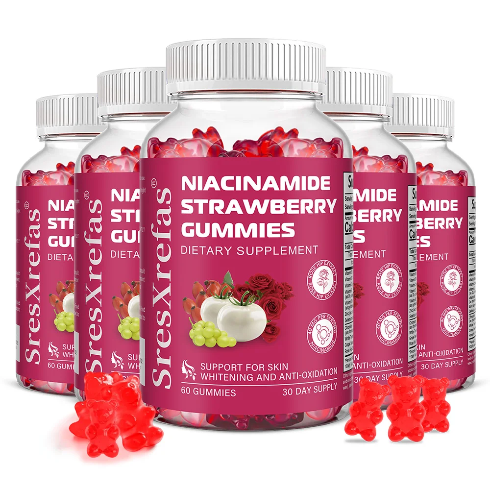 

Жевательные конфеты с ниацинамидом, высококонцентрированный ниацин для антиоксидантной защиты, здоровья кожи и мозга, поддержки иммунитета, веганские, 60 штук.