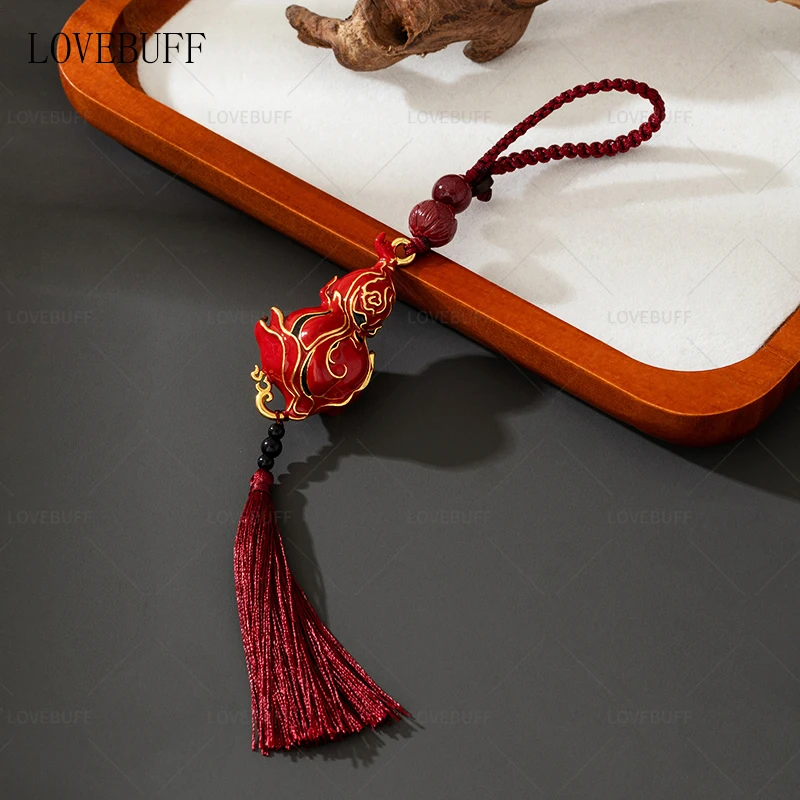 LOVEBUFF Black Myth: Wukong Trailblazer's Scarlet Gourd Inspired Solid Copper Pendant Keychain Bag Charm