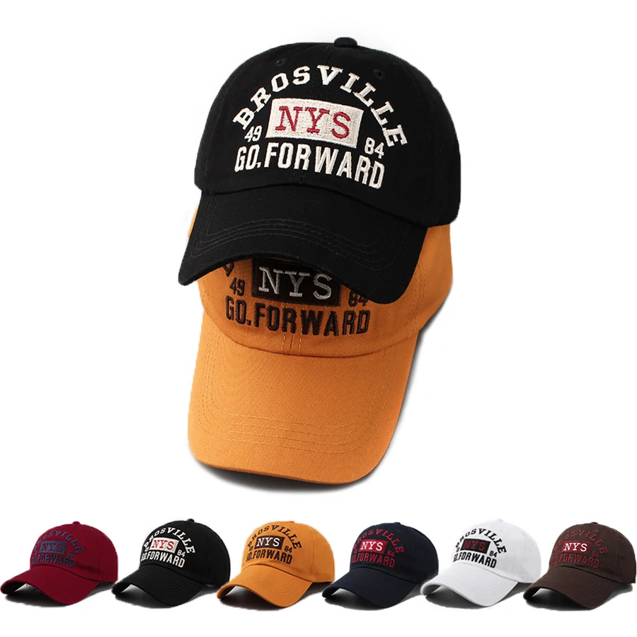 Vintage Washed Cotton Baseball Cap Men Women Letter Embroidery Dad Hat Retro Distressed Casual Streetwear Adjustable Sun Hat