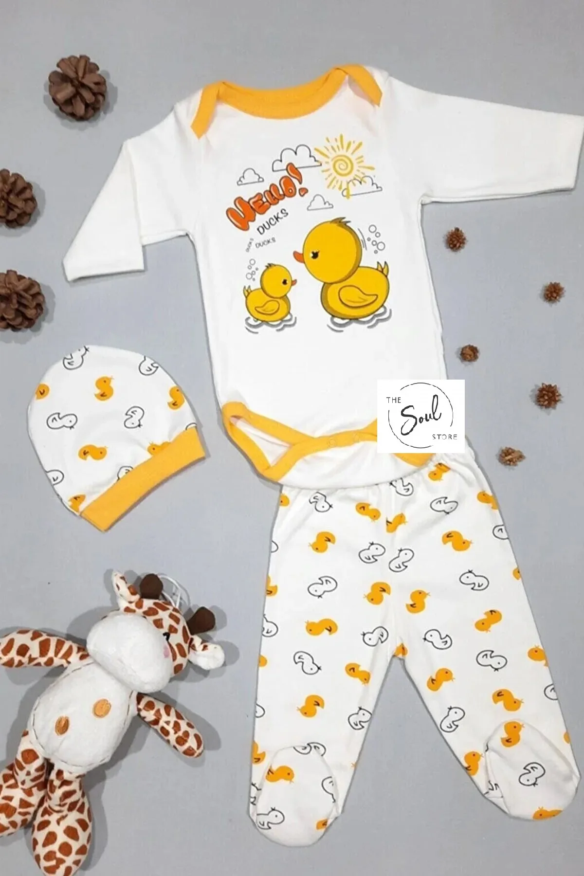 Baby 100% Cotton Duck 3-piece Underwear Bodysuit Set Baby Mom Boy Girl Boy Outfit Unisex New Model Good Quality