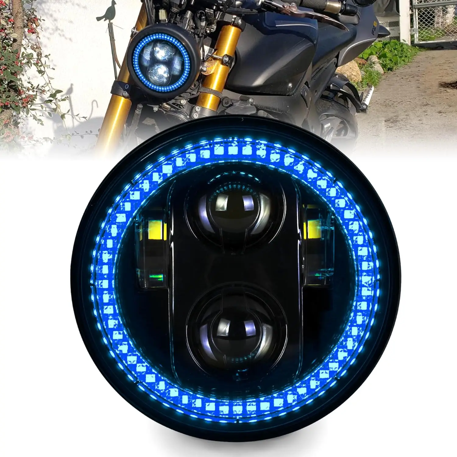 

5.75 Inch LED motorcycle led headlight with EMC Compatible with Harley Davidson Iron 883 Dyna Street Bob Super Wide Glide Low