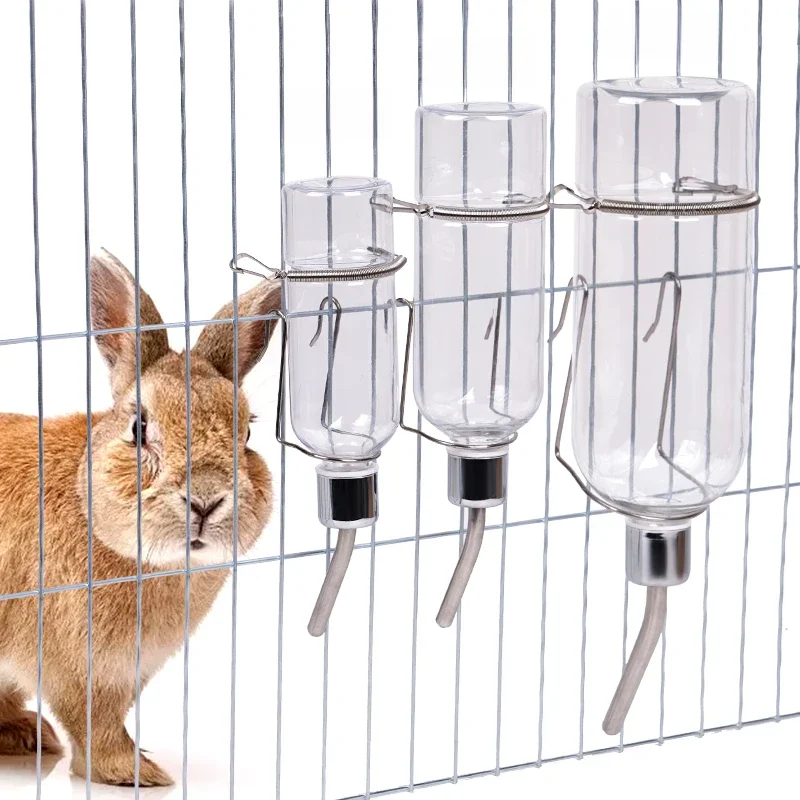 Bouteille à boire en plastique pour lapin, Cage à Hamster, distributeur de bouteilles d'eau pour lapin, cochon d'inde, écureuil, petit mangeoire pour animaux de compagnie, 180/350/750ML