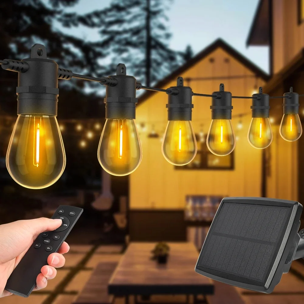 15M Zonne-Licht String S14 Outdoor Led Slinger Light E12 Shatterproof Tuin Patio Bruiloft Achtertuin Decoratie Ip65 Plastics - afbeelding 2