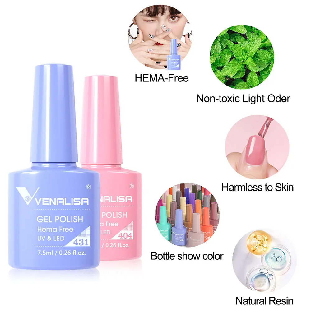 VENALISA Nagel-Gel-Nagellack, rosa Glitzer-Gel, langlebig, semi-permanent, Soak Off UV-LED-Gel-Lack, vollständige Abdeckung, Nagelgel, 7,5 ml – Detail 13