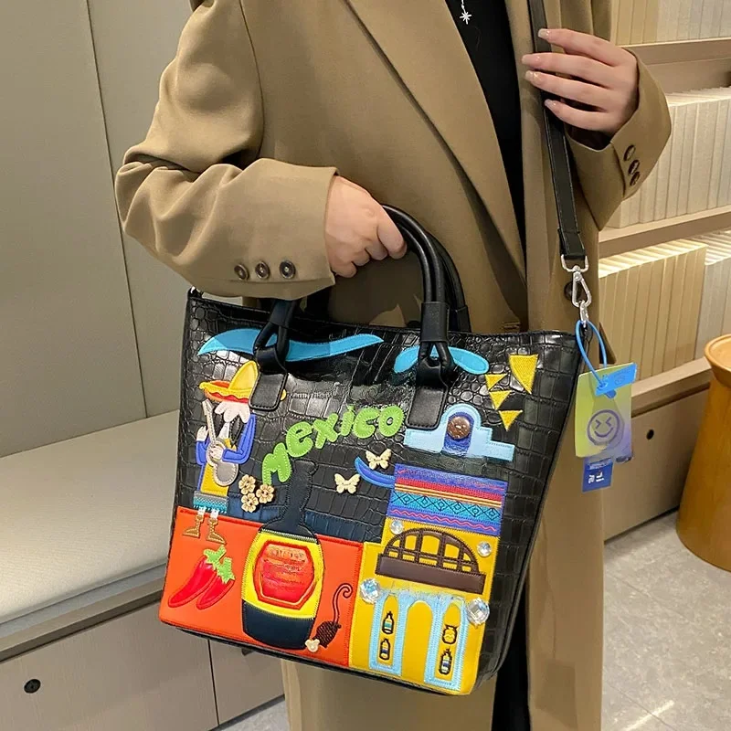 Duża pojemność kobiet Pu skórzane torebki wysokiej jakości panie torba na ramię moda kobiet torby kurierskie Crossbody dla kobiet — zdjęcie 2