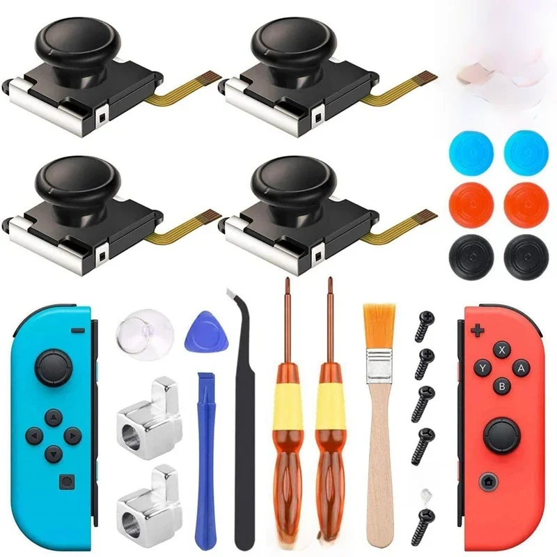 Kit de remplacement de Joystick Joycon 25 en 1, pour Nintendo Switch Ns, contrôleur gauche droite, pièces de réparation, accessoire de bâton de pouce analogique 3D