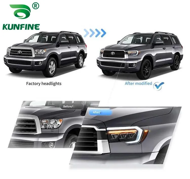 

Pair of Car Styling Car Headlight Assembly For Toyota Sequoia 2008-2022 LED Head Lamp Car Tuning Light Parts Plug And Play