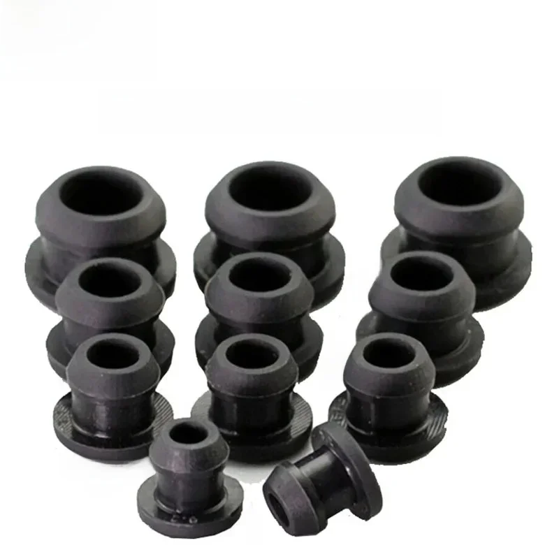 Caoutchouc de Silicone de qualité alimentaire conique Snap-on Type T bouchon bouchons d'extrémité insère des tubes bonde 2.5-50.6mm noir
