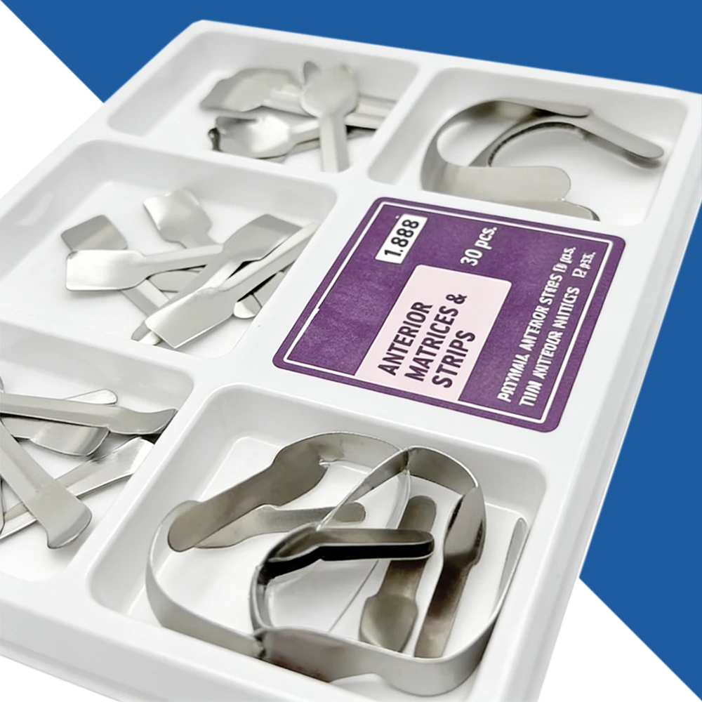 30Pcs Dental Twin Matrices System Proximal Anterior Matrix Bands Strips for Anterior Restoration Cavity Shaping Tools