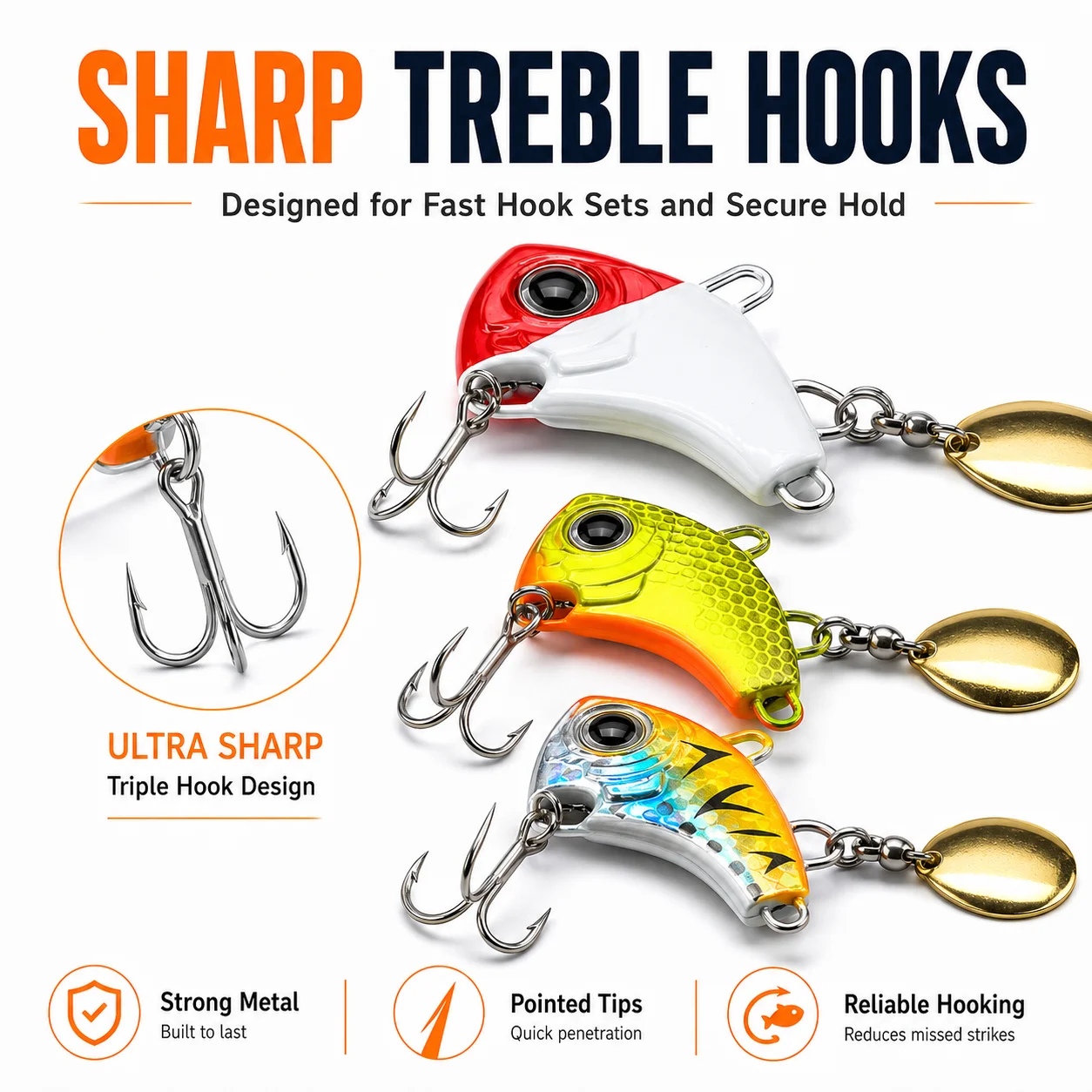 5개 낚시 미끼 꼬리 회전기, 금속 미끼, 낚시 클램프 - Fishing Lure Spinner 리뷰 및 가격