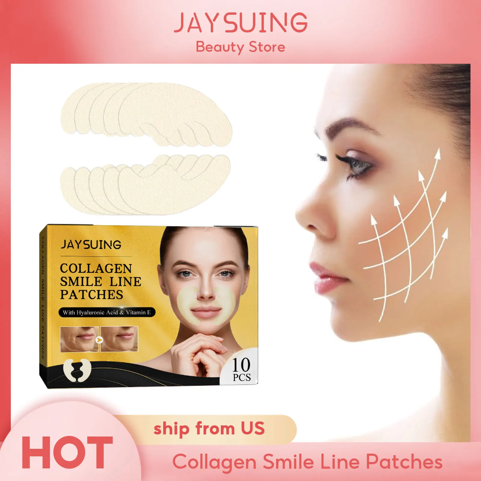 Facial Folds Anti-wrinkle Repair Patch Reduce Fine Lines Lift Moisturizing Anti-Aging Firming Skin Collagen Smile Line Patches