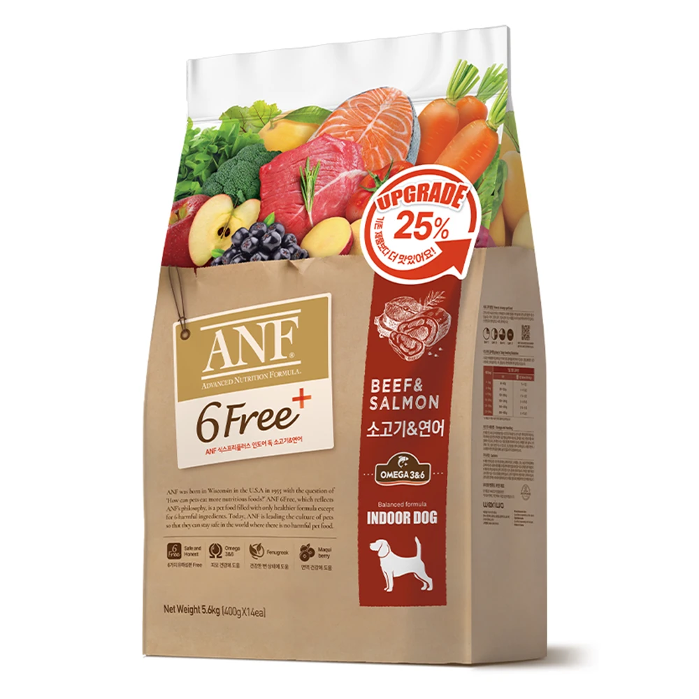 ANF 독 식스프리플러스 소고기&연어 5.6kg / ANF Dog 6Free Plus Red Beef Salmon 5.6kg