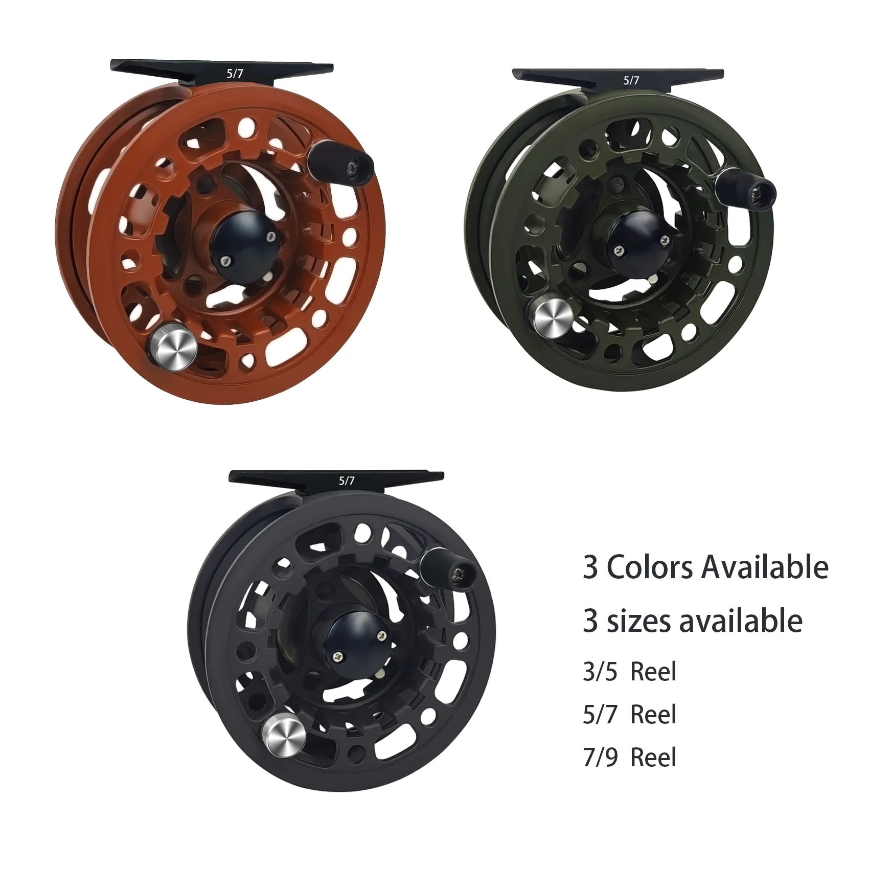 

Aventik DJ Fly Reel 3/5 5/7 7/9 Super Large Arbor Fly Fishing Reel Fresh Water and Salt Water Aluminum Fly Reel Three Colors