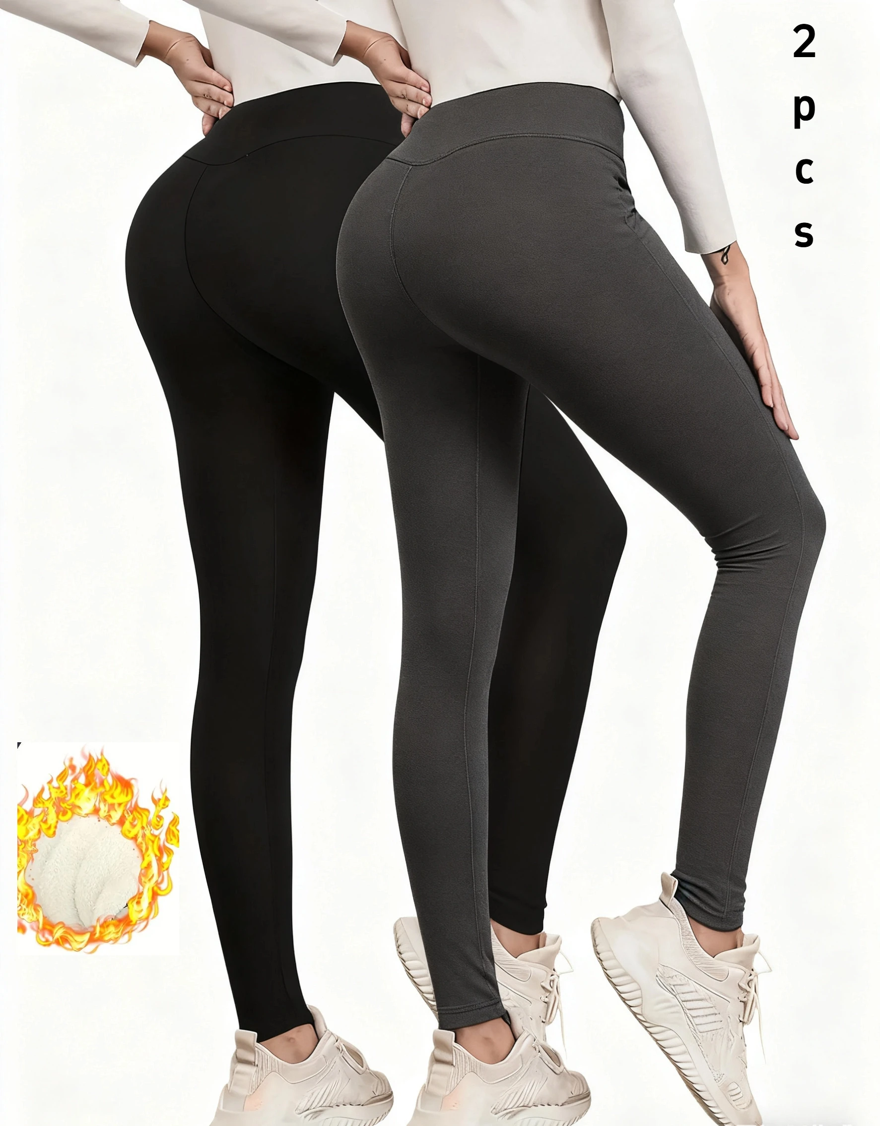 

Женские флисовые брюки из двух частей с высокой талией, флисовые спортивные длинные брюки для женщин, повседневные флисовые леггинсы для фитнеса, йоги и дома