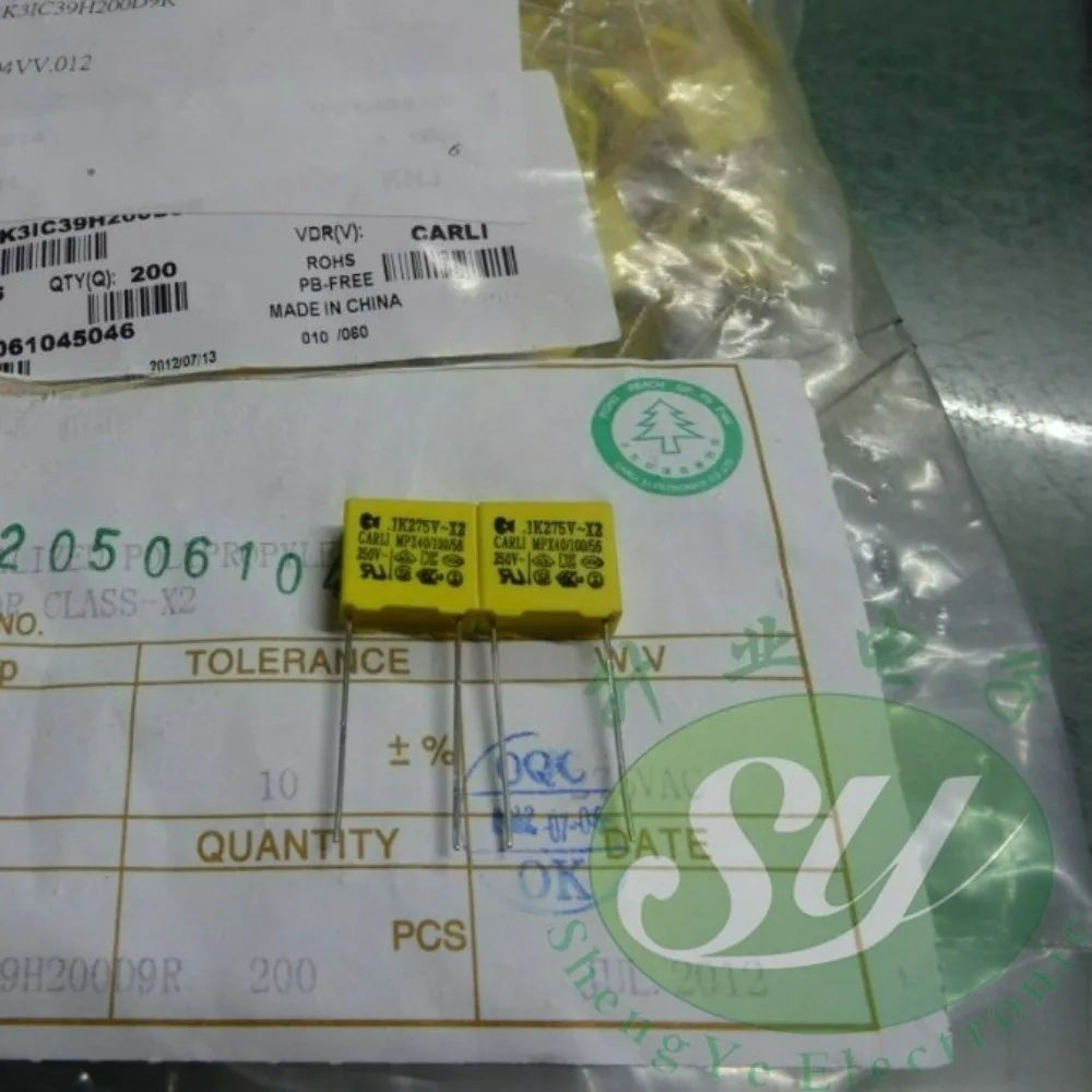 

20pcs/lot MPX 0.1uf 275vAC 100nf u1 104 K Brand New 10mm Film Capacitor