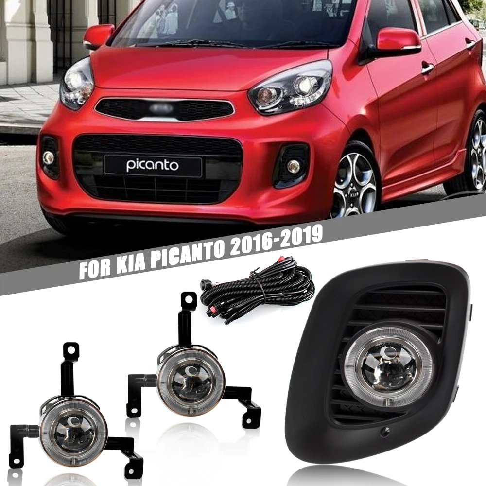 

Front Bumper Fog Lamp Upgrade FOR KIA PICANTO 2016 2017 2018 2019 Version Additional Foglight Set Switch + Wiring