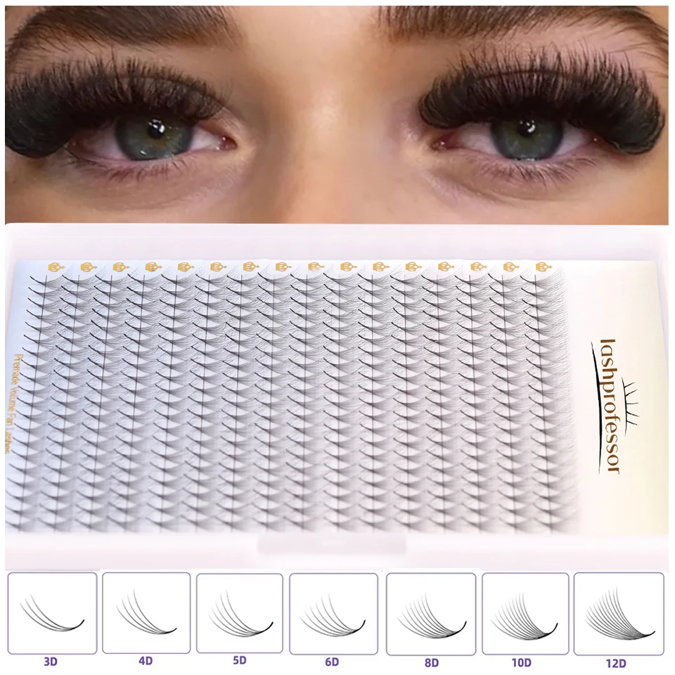 Lashprofessor-Pointy Thin Htem Extensão Lash Individual, Lash Volume russo, Sharp, 320 fãs, 3D, 4D, 5D, 6D, 8D, 10D, 12D