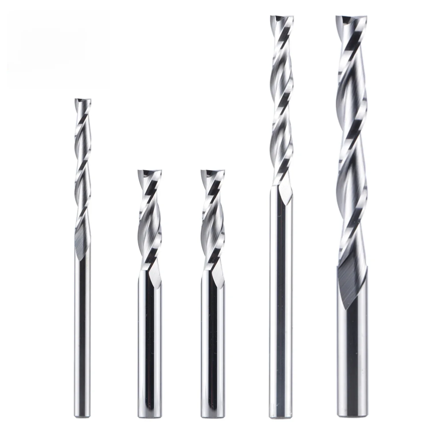 Dreanique 1pc Solid Carbide Milling Cutter 3.175 4 6 8mm 2 Flute Spiral Router Bit Carbide End Mill  Wood MDF UP cut