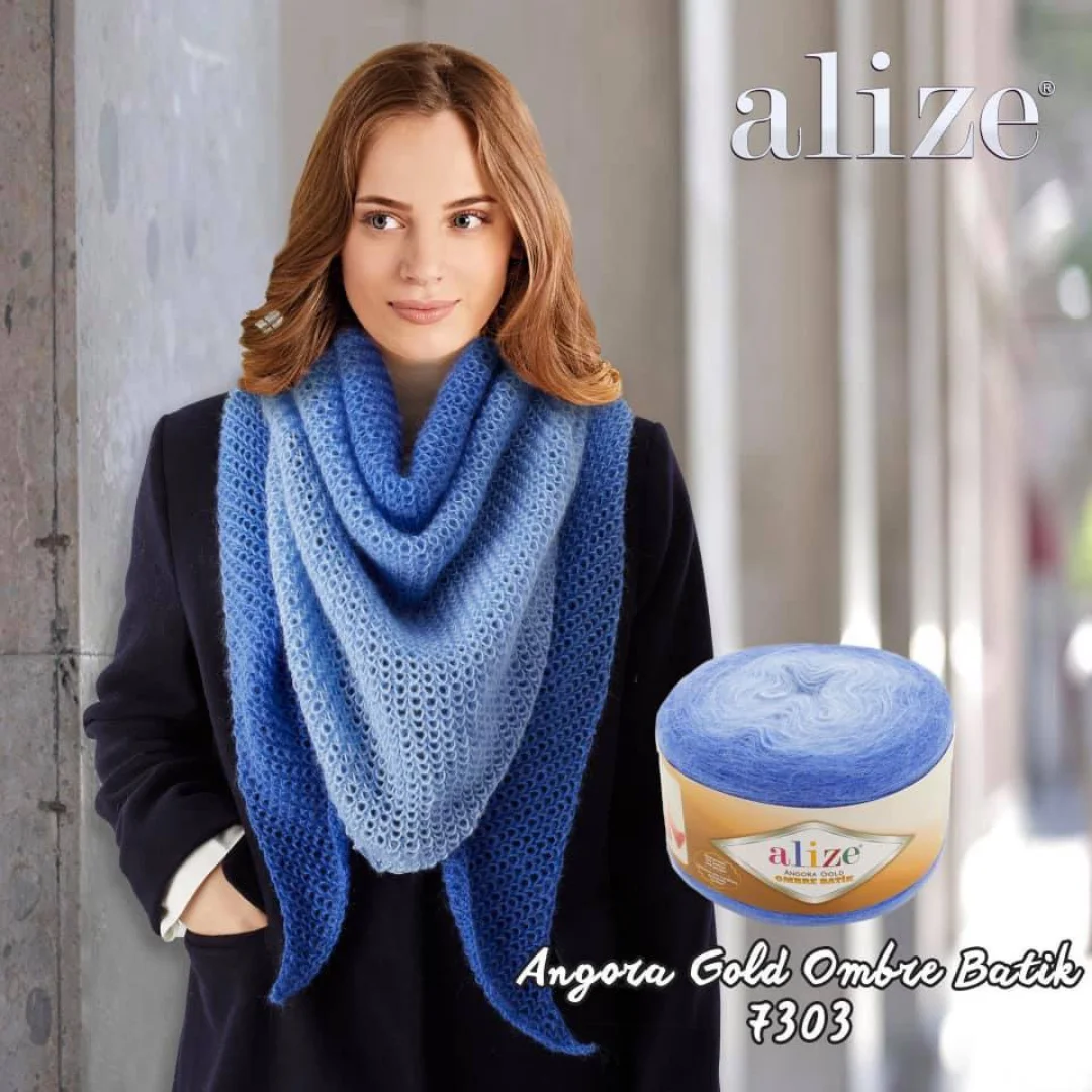 Alize Angora złoty Ombre Batik ciasto przędzy na drutach 150 Gr szydełka DIY dzianiny szal sukienka spódnica rozpinany sweter kamizelka Poncho