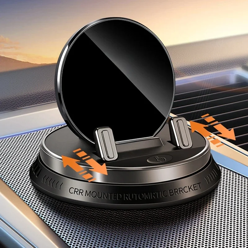 Elektrische auto-scaler autohouder voor mobiele telefoons, telefoonhouder voor auto, 360 graden draaibaar °   Draaibaar dashboard met aanraakknop - afbeelding 2