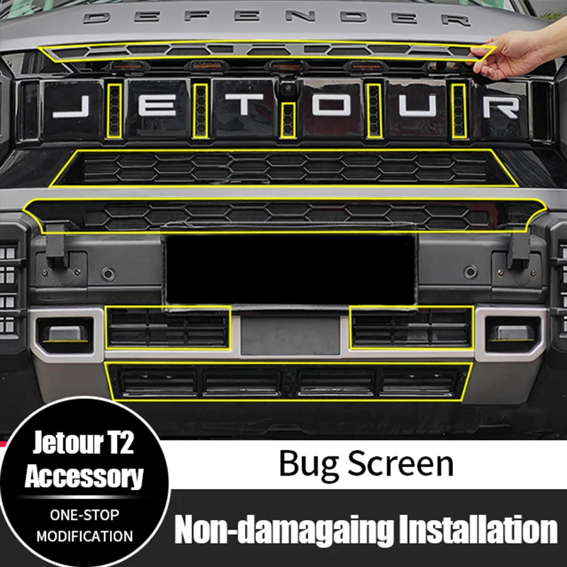 

Car Exterior Modified Accessories Front Grille Bug Protection Screen Insect Mesh Net for Jetour T2 Traveler