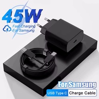 45W Fast Charging PD Quick Charger for Samsung Galaxy S22 S23 Ultra Note 5A USB Type C Charge Cable Mobile Phone Charger Adapter