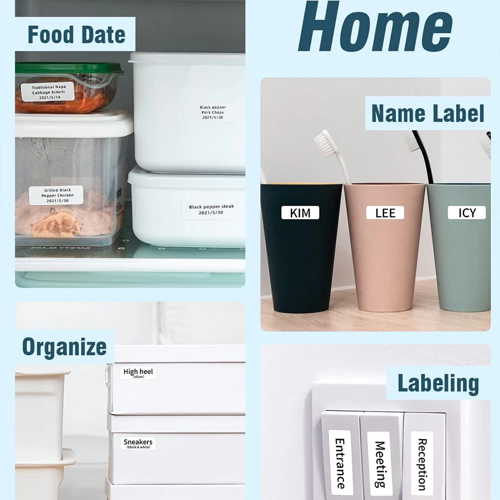 D30 شريط ملصقات مستمر حراري متوافق مع صانع الملصقات الصغيرة الذكية ملصقات طباعة بيضاء سبليت الظهر 15 مللي متر x4 متر 0.59 "x23'3 لفات