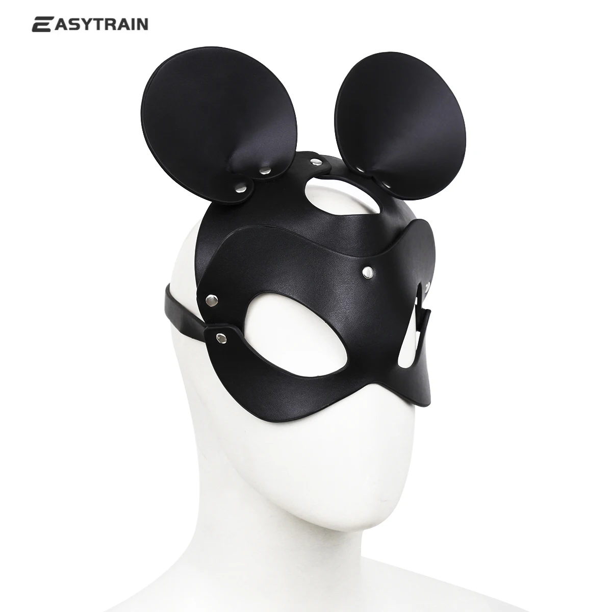 EASYTRAIN Cat Woman/Rabbit/Mouse Handwork Mask for Cosplay Costume and Rivets Cat Women Masquerade Mask