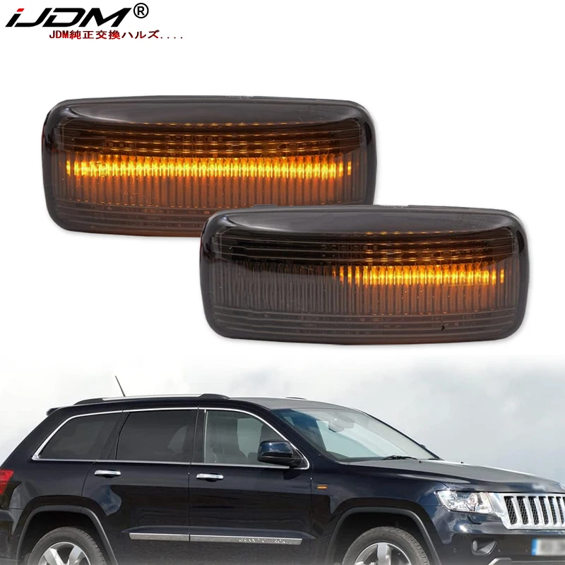 2xDynamic LED Side Marker Light Turn Signal Lamp For Jeep Compass Patriot Dodge Nitro Journey Acenger Fiat Freemont Chrysler 300