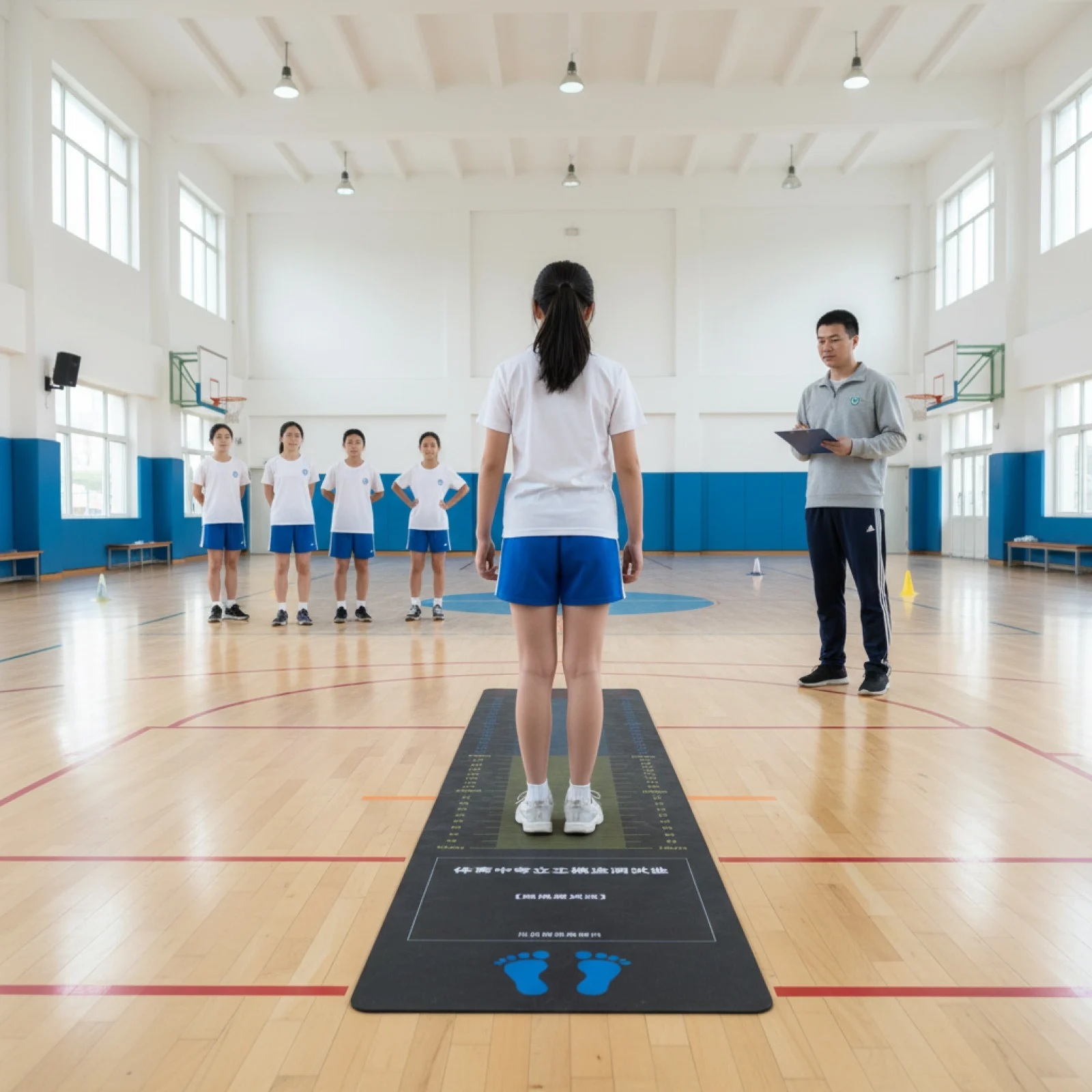 Non-Slip Long Jump Mat with Accurate Scale Broad Jump Measuring Pad Fitness Accessory for PE Teachers Kids Sports Training