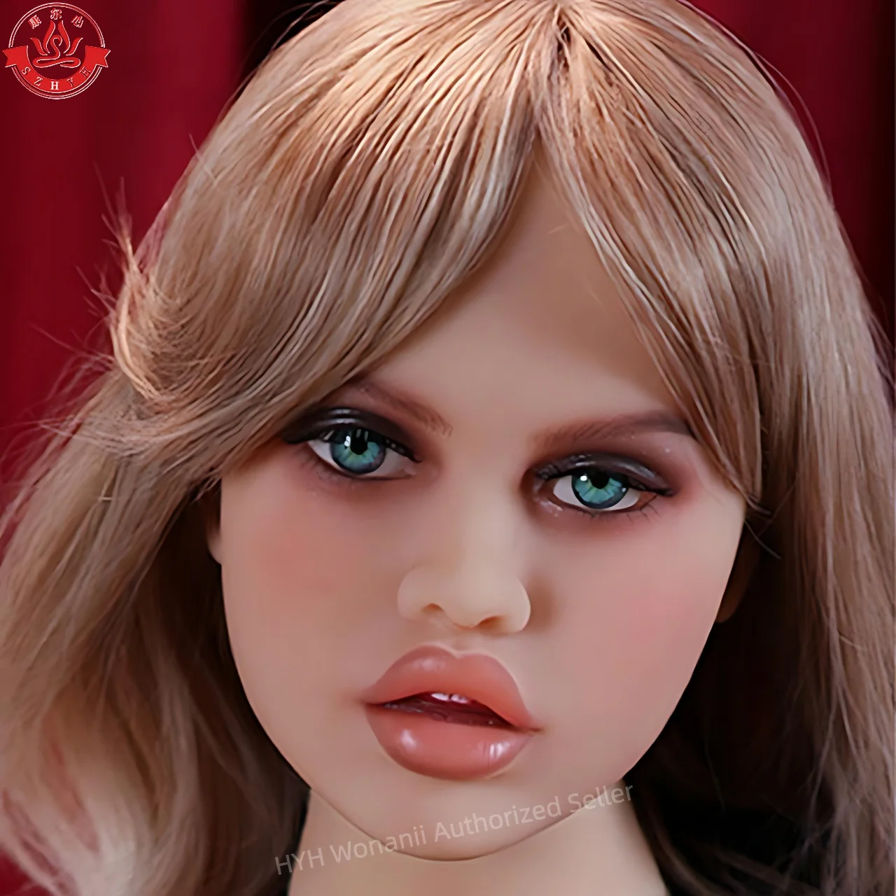 Wonenie Food Grade TPE Big Head HYH-THB-KX-0013، واجهة M16، ممارسة مكياج مفتوحة الفم، تصميم تصفيفة الشعر، عرض المجوهرات