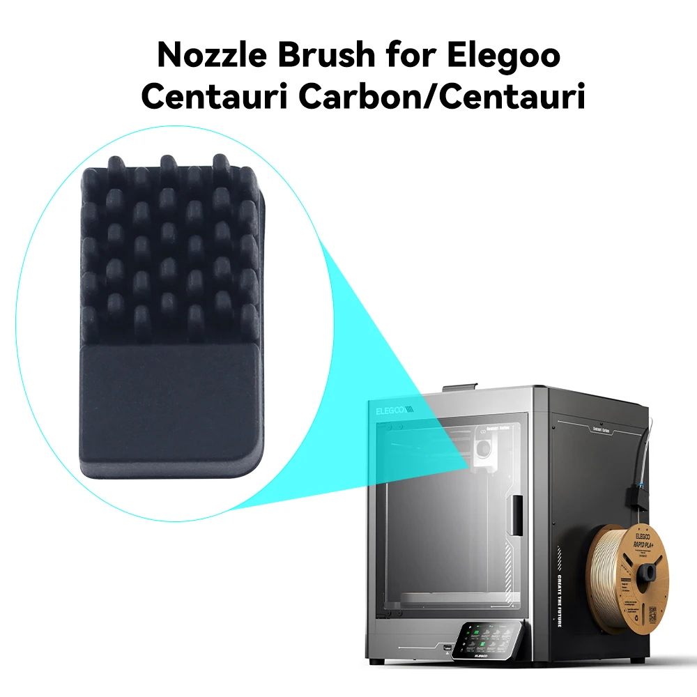 

For Elegoo Centauri Carbon/Centauri Nozzle Brush Mounted Scrubbers Print Head Cleaner Printer Head Wiping Parts Silicon Brush