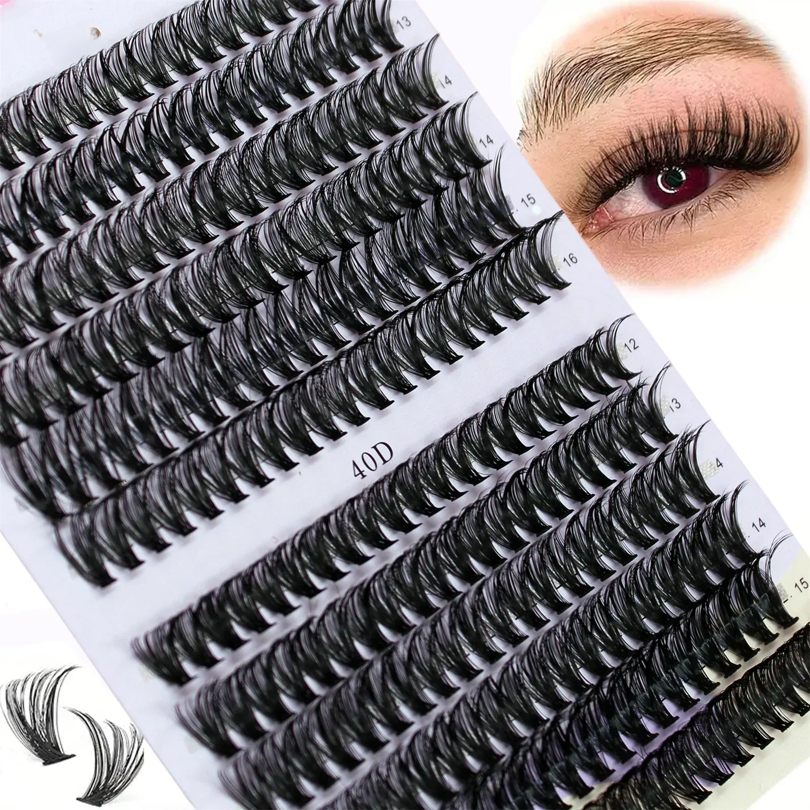 Cluster Lashes 30/40D Mix 12-16mm przedłużanie rzęs naturalne grube sztuczne rzęsy 3D rosyjski pasek pojedyncze rzęsy Cluster — zdjęcie 2