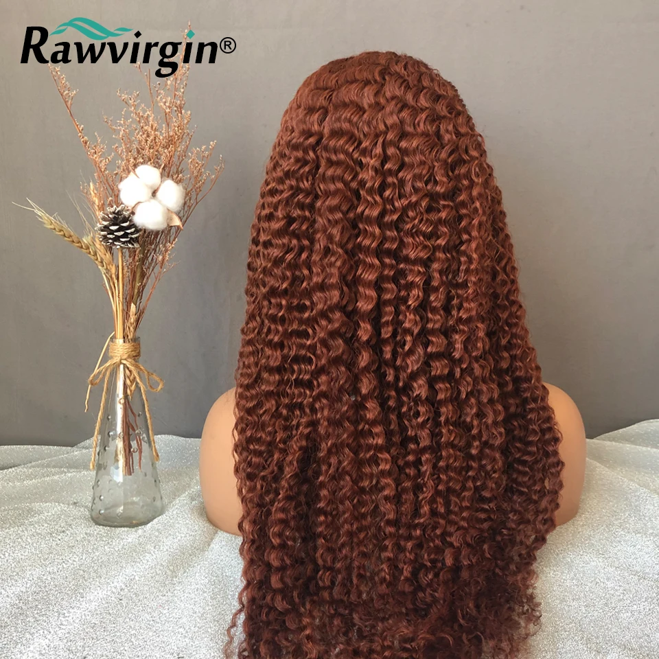 30 Inch Water Water 13x4 Lace Front Wig Omber Ginger Brown Colored Human Hair Lace Front Wig 200% Curly Brazilian Virgin Hair