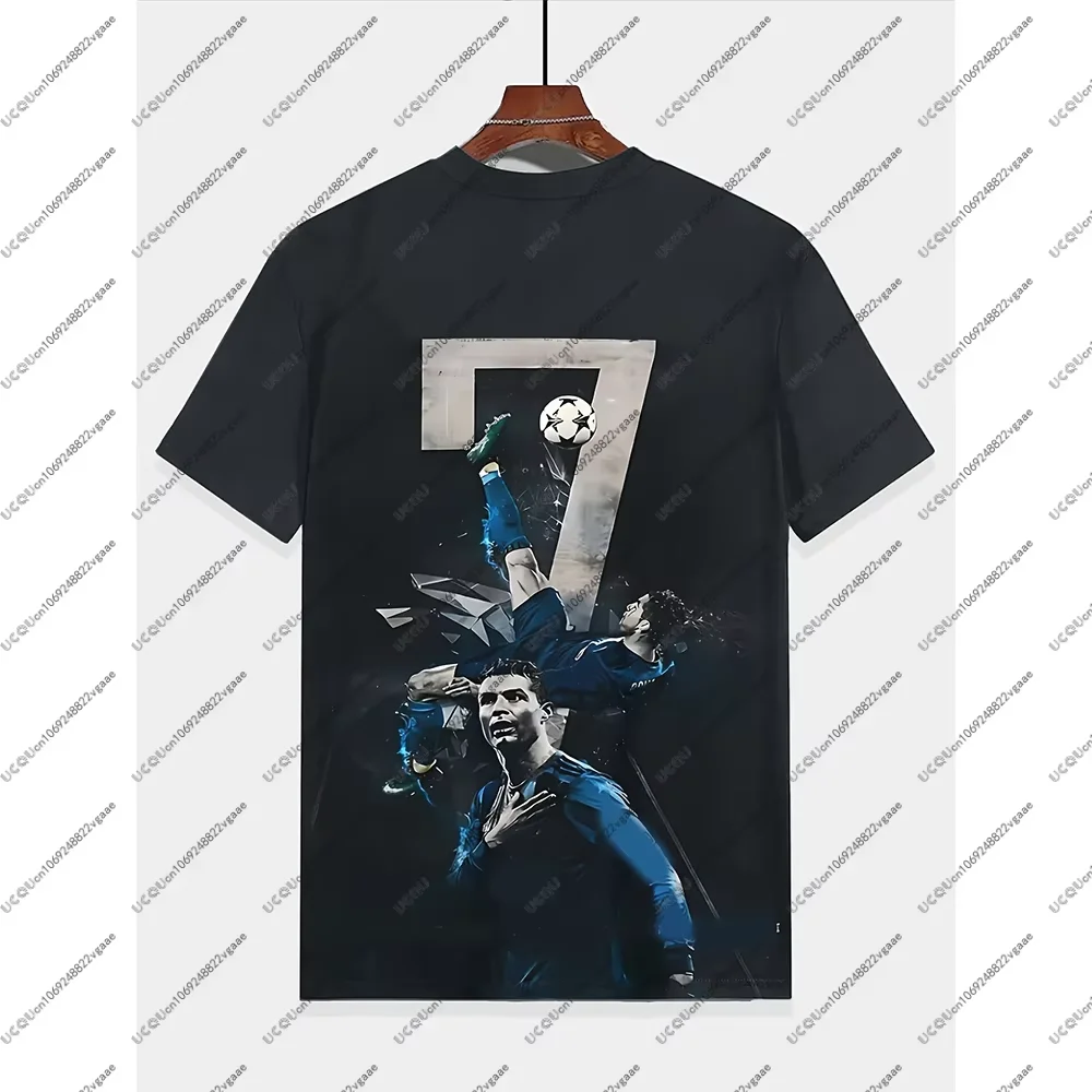 كرة القدم جيرسي تي شيرت الرجال كرة القدم رونالدو لهب تي شيرت أعلى الشباب البرتغال المشجعين هدية عادية بنين 7 طفل ملابس رياضية الذكور في الهواء الطلق #3