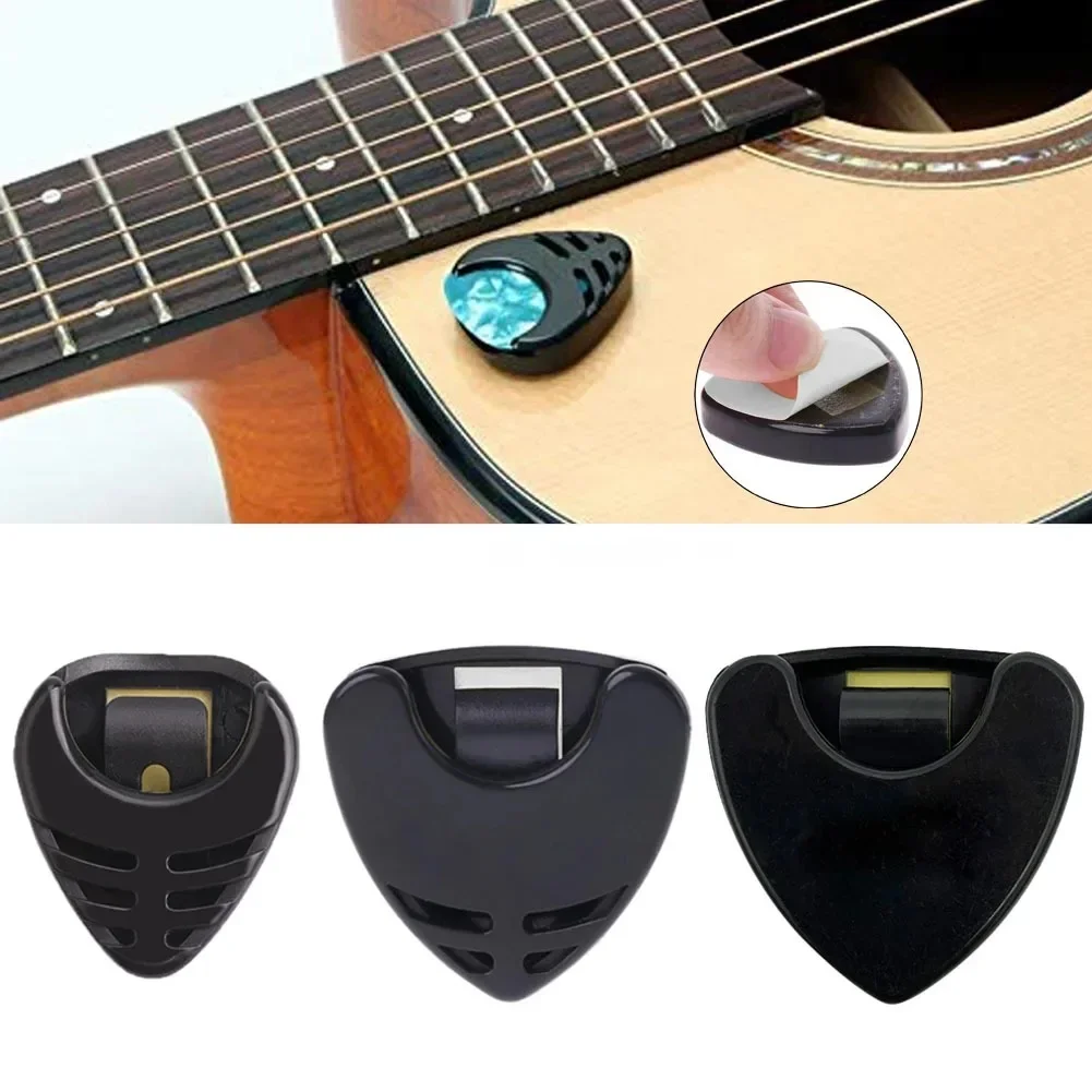 Boîte de sélection en forme de cœur, 1 pièce, support de médiator de guitare, boîtier de plectre en plastique, stockage rapide, auto-adhésif en forme de Triangle, accessoires de musique