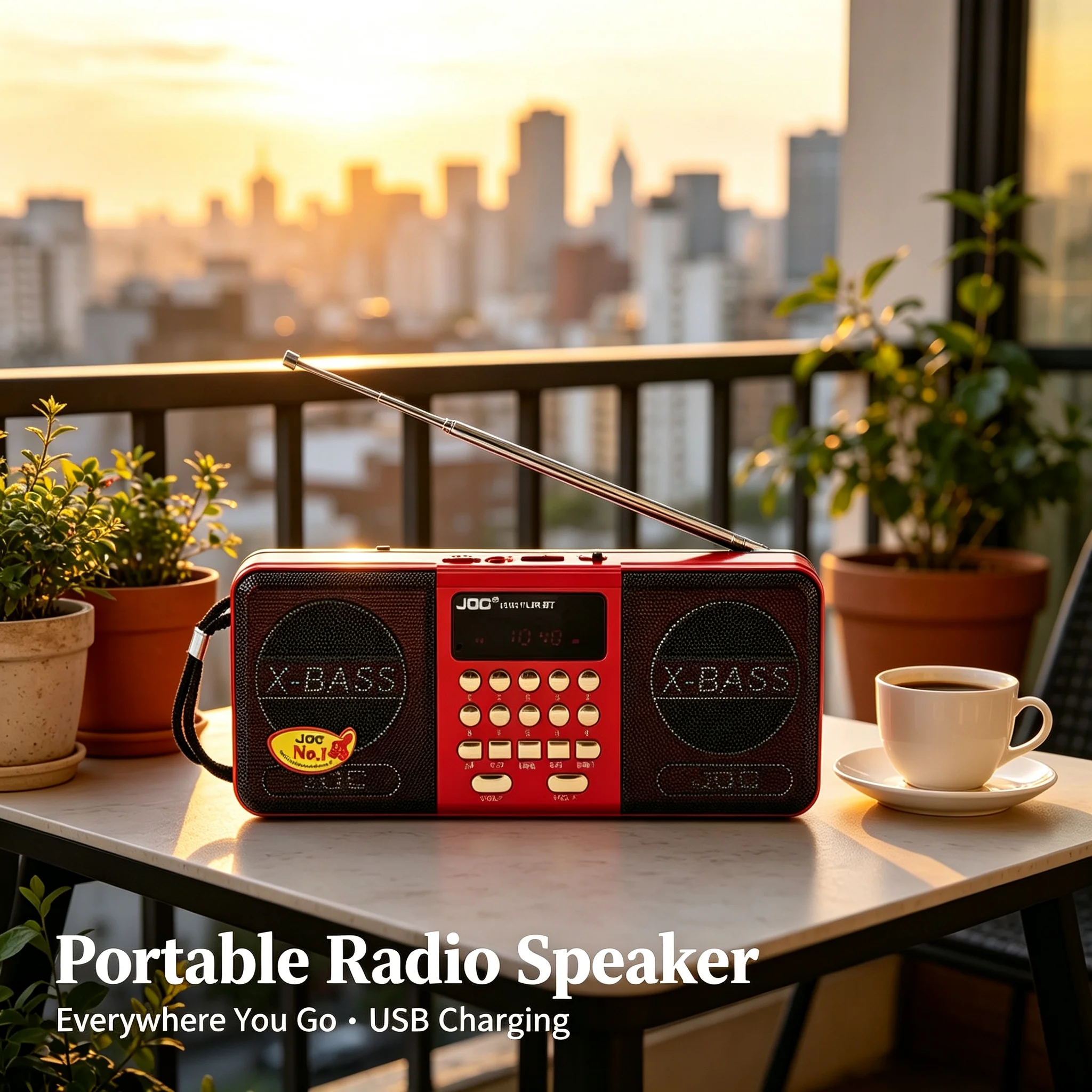 Am AM/frequency Modulation Radio Telescopic Antenna Portable Radio Speaker Portable Wireless Speaker USB Charging