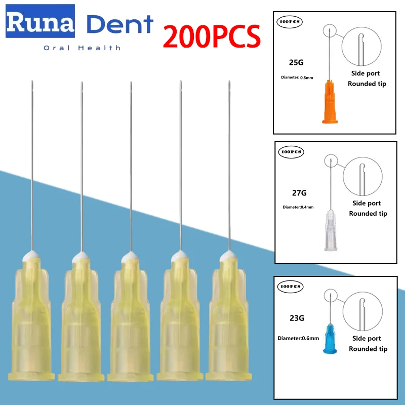 

200Pcs Dental Endo Irrigation Needle Tips Closed Side Hole 30G Root Canal Syringe Needles for Endodontic Therapy