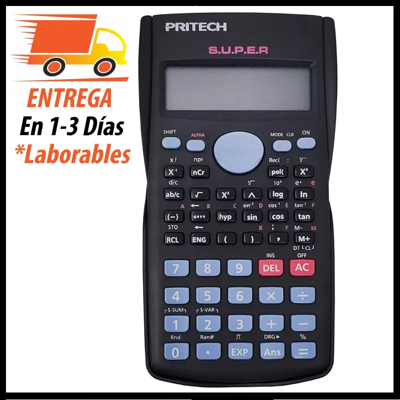 240 function scientific calculator, 24 levels of parenthesis, 2 lines display, dark gray Color