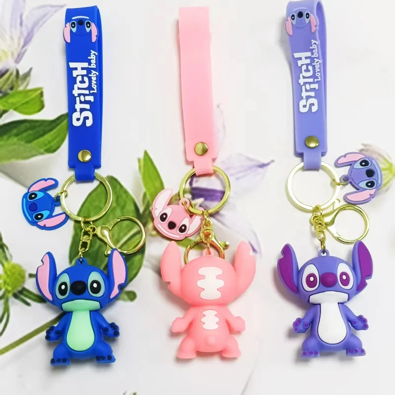 MINISO اللعب المفاتيح أنيمي غرزة قلادة المفاتيح الحلو الوردي الملاك المفاتيح النساء سيارة كيرينغ فتاة هدية عيد ميلاد #2