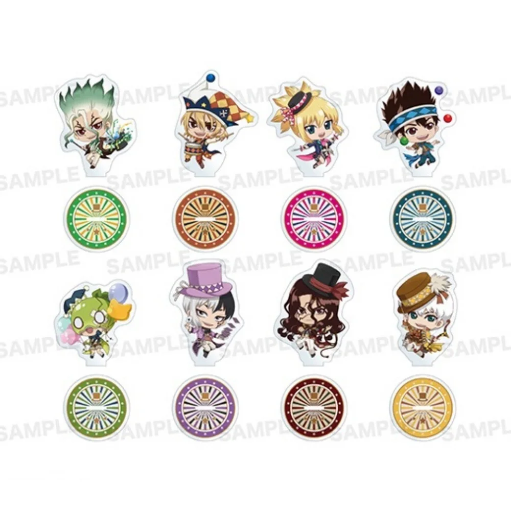 Anime Dr Stone Acrylic Stand Set Senku Gen Ryusui Ukyo Chibi Figure Circus Theme Sign Plate Itabag Decor Fans Gift Keychain