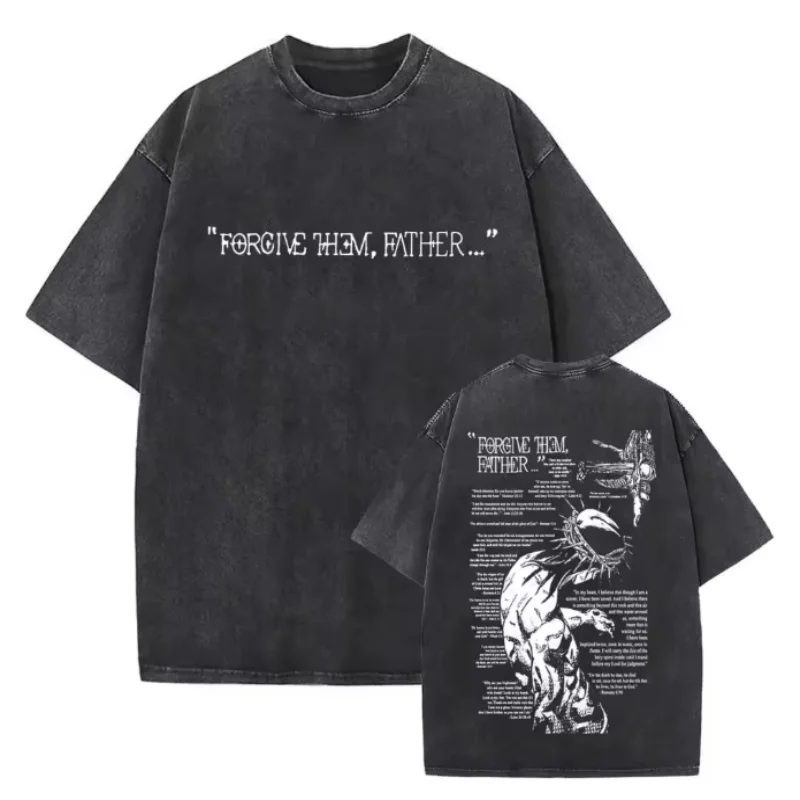 

Футболка с принтом Forgive Them Father, религиозная тематическая одежда с уникальной графикой Forgive Them для повседневной носки, модная