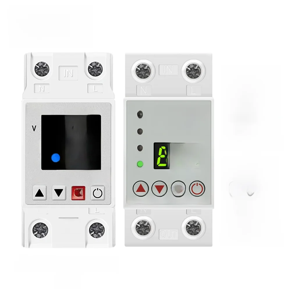 40A 63A 230V Szyna Din Regulowane nadnapięcie/podnapięcie Ochrona kWh Przekaźnik licznika energii Przekaźnik ochrony przed przekroczeniem limitu prądu — zdjęcie 2