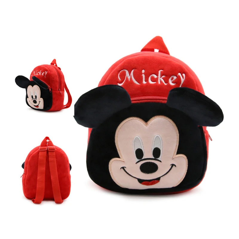 Mickey Mouse Plush Backpack Children\'s Baby Schoolbag SpidSuffolk Hello Kitty TrueMouse Minnie Winnie The Pooh Stitch