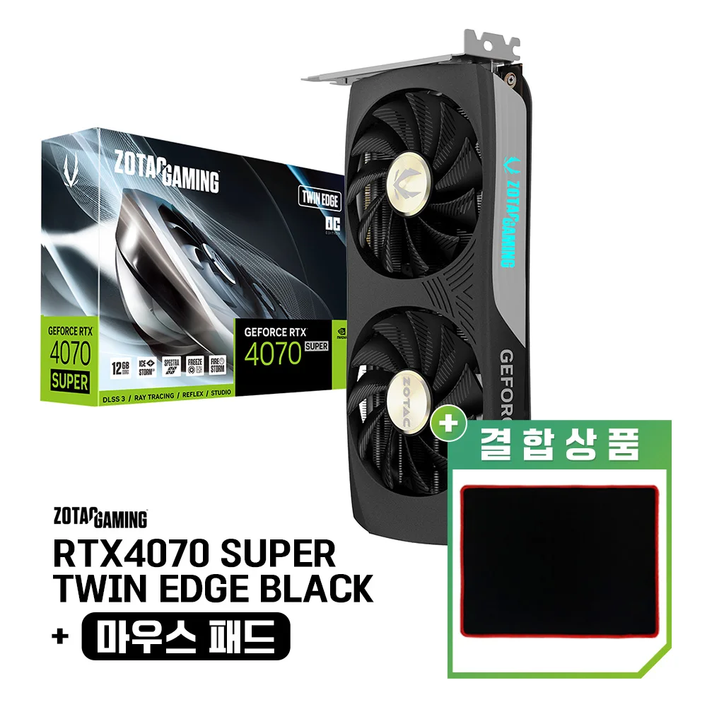 [Combined product] ZOTAC GAMING GeForce RTX 4070 SUPER TWIN Edge OC D6X12GB graphics card + mouse pad