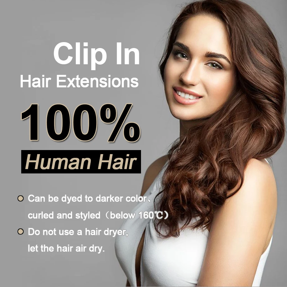 Hair Clip In Hair Extensions Real Human Hair Extensions For Women 70g/7Pce Remy Double weft Human Hair Clip in Extensions 12-18\