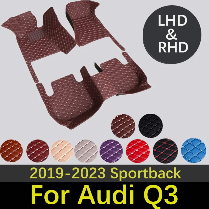 

High-Quality Leather Car Floor Mats For Audi Q3 Sportback 2019~2023 Fashion Interiors Accessories Custom Carpets Car Styling Rug