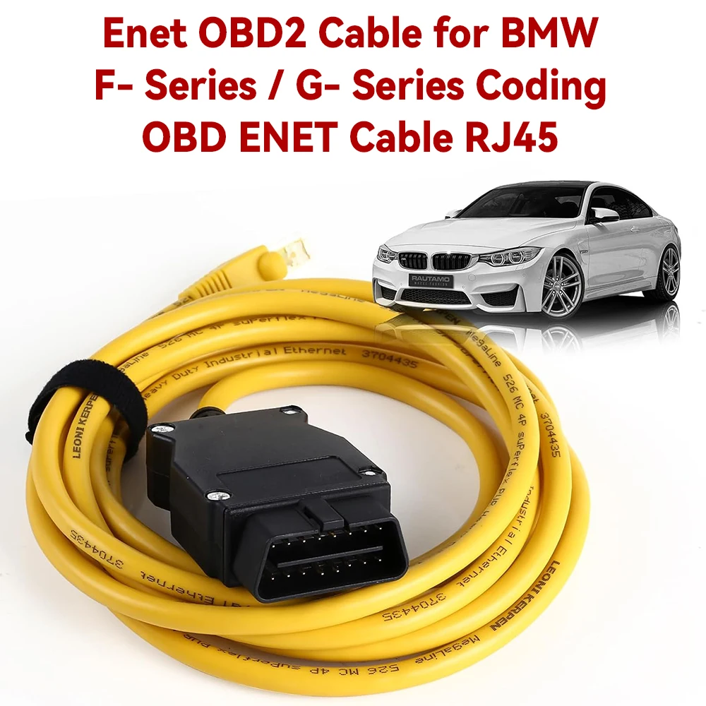 Kabel ENET Bimmercode OBD2 do kodowania BMW serii F |   E SYS ISTA+ ICOM Bootmod3 Bimmerlink OBD |   Wytrzymały kabel