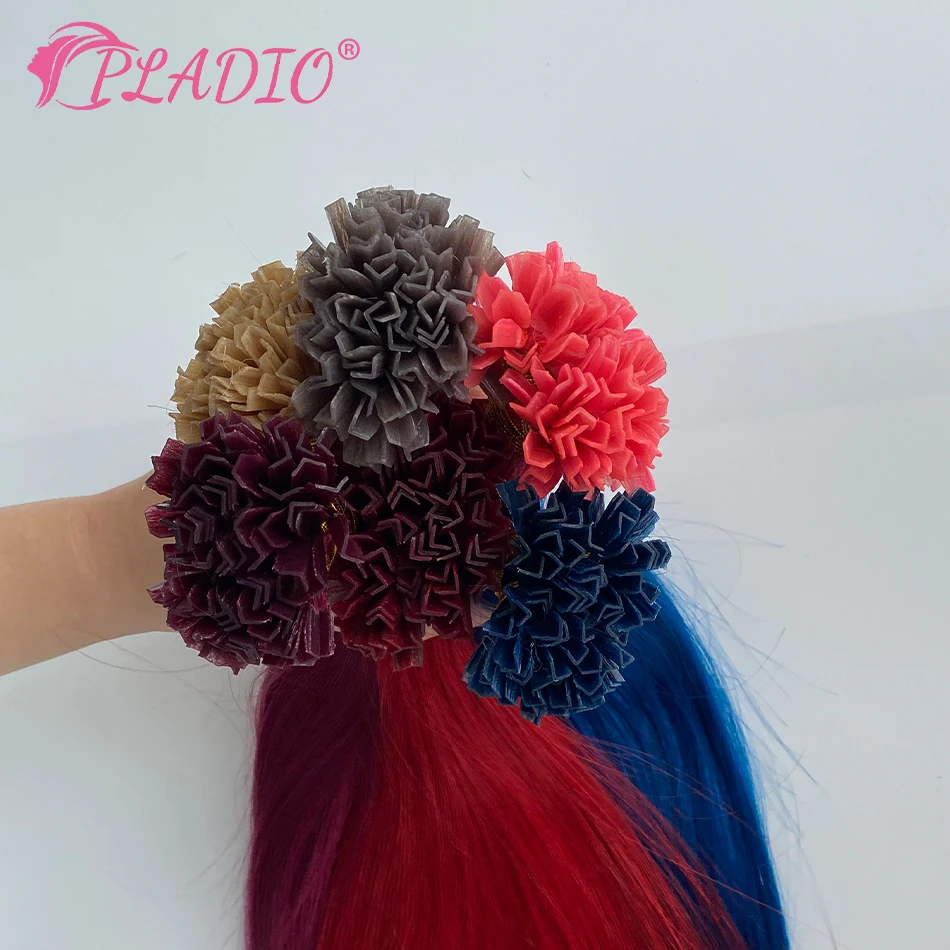PLADIO V Tip Hair Extensions Human Hair 12\